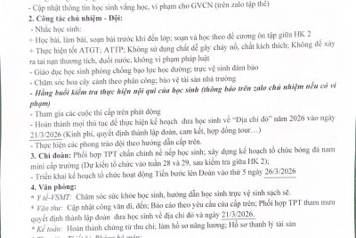 Kế hoạch tuần 26